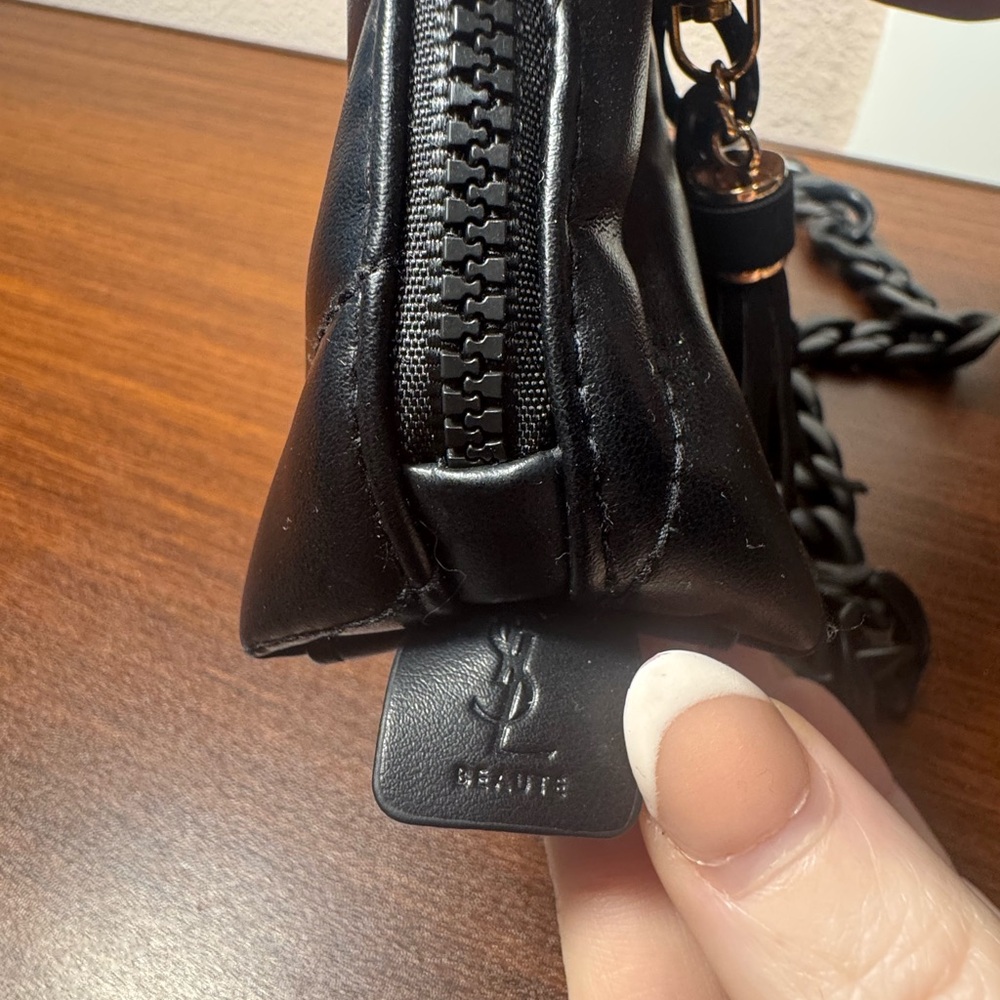 YSL converted crossbody beauty bag Black Quilted Chain Shoulder Bag NWOT - Picture 3 of 6